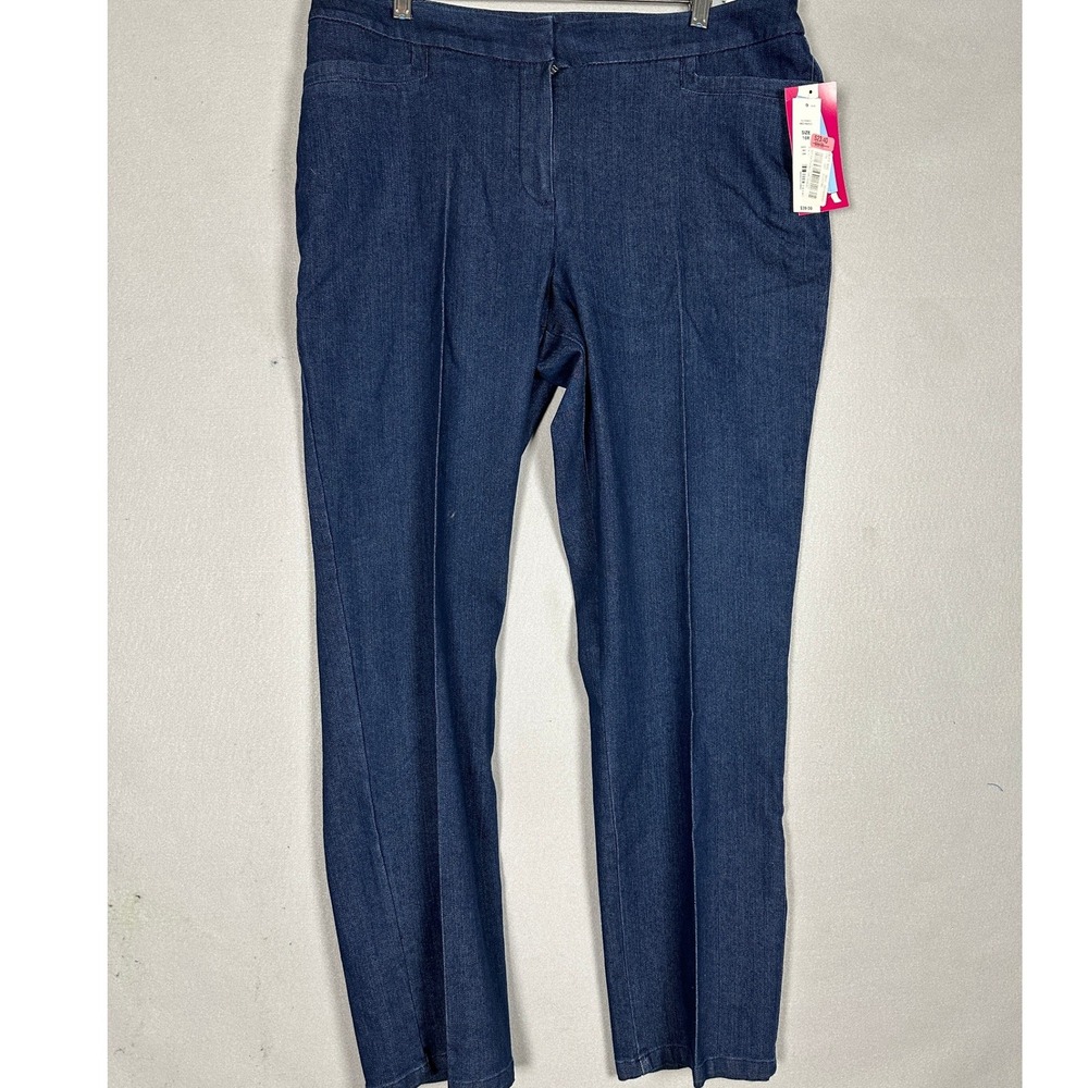 NEW Westbound Pants Womens 16R Park Ave Fit Indigo Straight Leg Denim Stretch